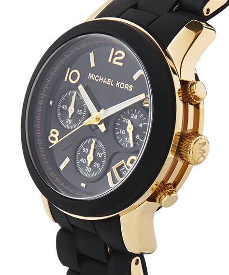 michael kors black and gold mens watch|michael kors black watch women's.